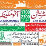 Auto Electricians are Required for Qatar jobs by the leading recruitment agency of Pakistan